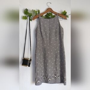 Elegant Black and White Midi Dress